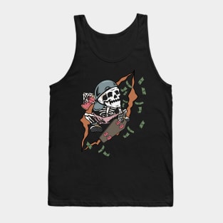 Money skater skull Tank Top